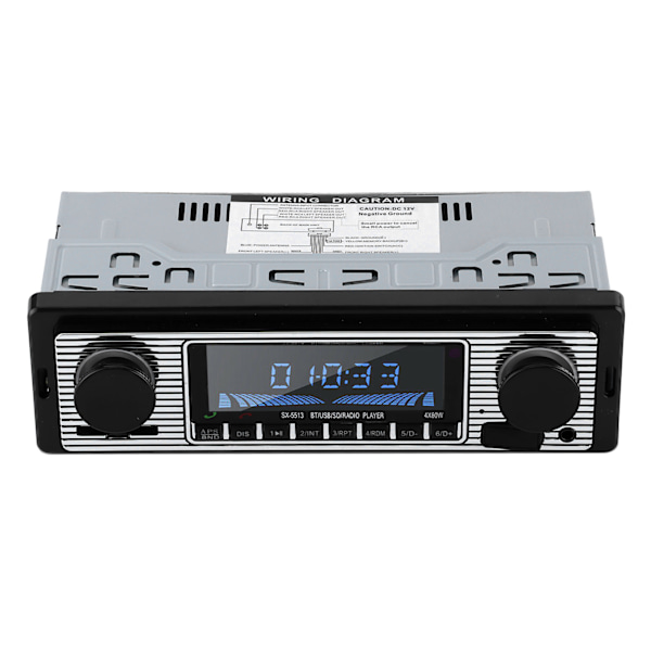 Auto Bluetooth Radio Klassisk Bilstereo MP3 Musikkspiller med USB SD AUX FM InDash Hovedenhet (12V)