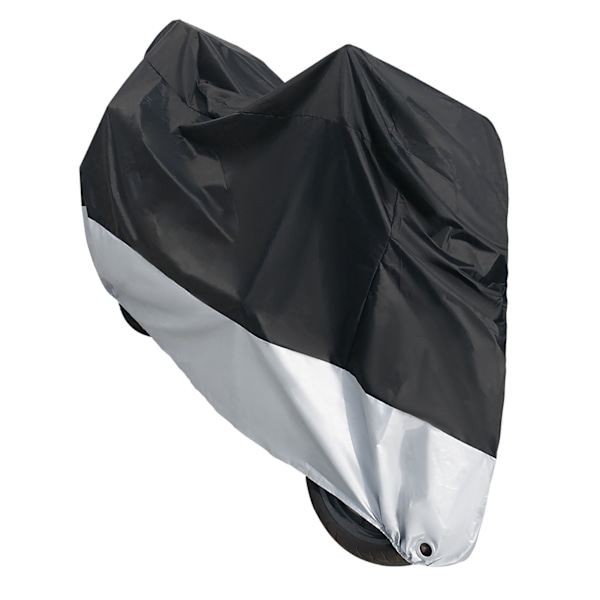 Stort Motorcykelskydd Tjockt Dammsäkert Vattentätt Motorcykelskydd med Elastiskt Band för Utomhus Uppgraderad Version Svart Silver 4XL Vanligt