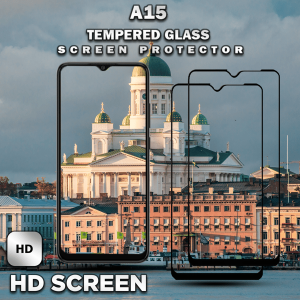 【BEMS】2-Pack Compatible with Samsung Galaxy A15 - Tempered Glass 9H - Super Quality 3D Screen Protector Samsung A15