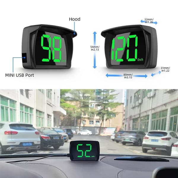【BEMS】GPS Digital Hastighetsmätare Bil Lastbil Motorcykel Head Up Odometer Display HUD E4N3