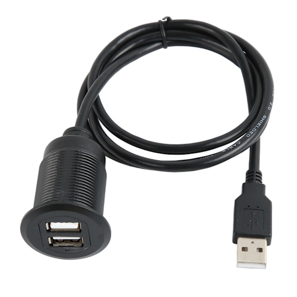 Dobbel USB 2.0 Hann til USB 2.0 Hunn Vanntett Plug and Play Bilmontering Innfelt Kabel USB Dash Panel Monteringskabel for Bil