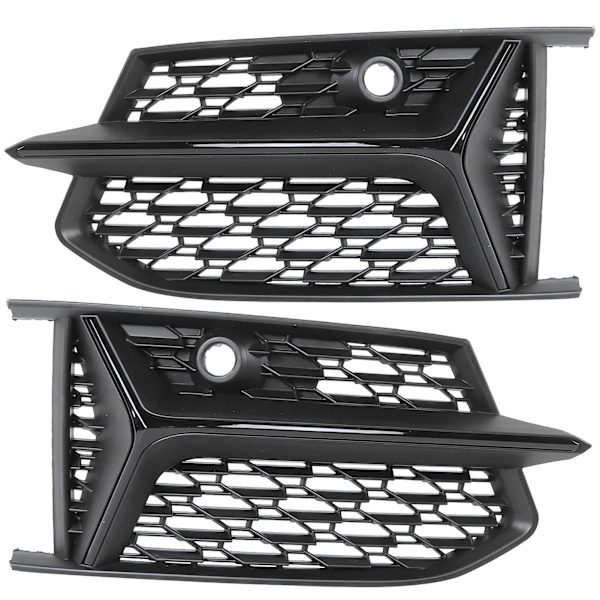 Glossy Black Honeycombs Mesh for RS6 Style Fog Light Grilles Grills Fit for A6 C8 S6 2019 2020(Matte Black Glossy Black )