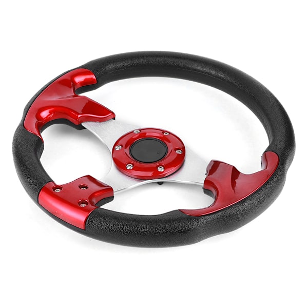 320mm/12,5 tum Racing Bilrattstyre med Tutknapp PVC Röd Färg Universal Modifierad Del