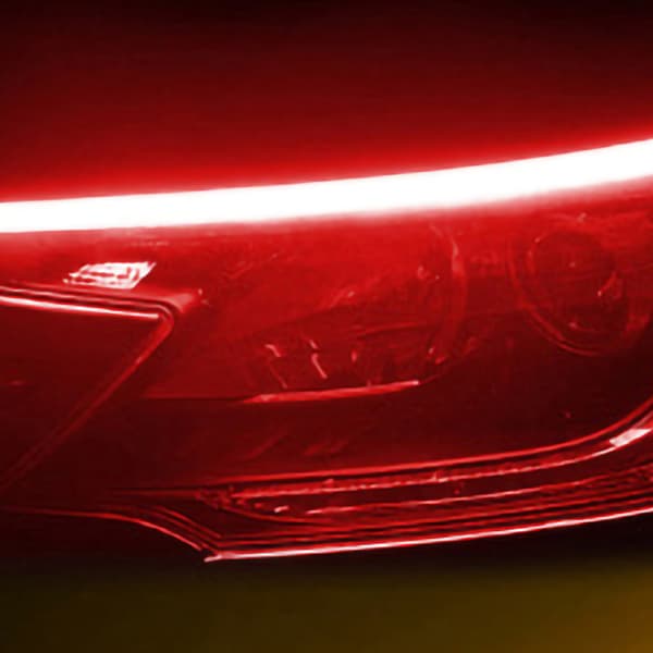 【BEMS】Bilfrontlys Strip Light 60cm Tofarget Bilkjøring Blinklys LED Frontlys Strip Rørlys 60cm/23.6in rød og gul