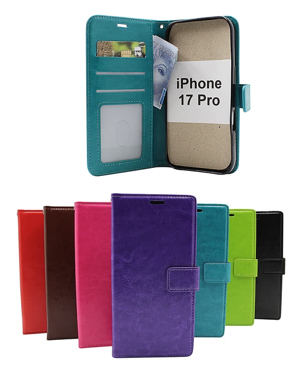 【BEMS】Crazy Horse iPhone 17 Pro -lompakkokotelo Brun