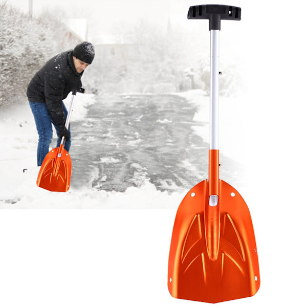 Alumiiniseos Teleskooppinen Talvi Lumi- ja Jääkauha Ulkokäyttöön, Oranssissa