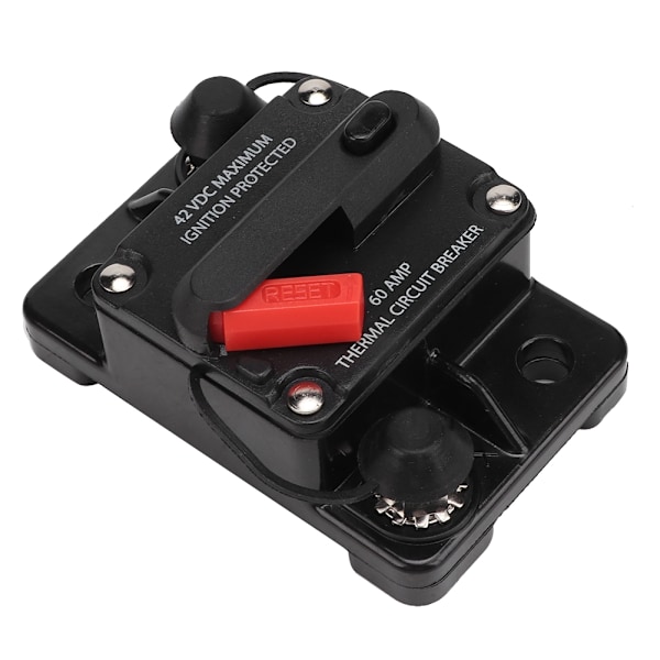 12V 30A/40A/60A Bilstereo Audio Tilbakestillbar Inline Sikringsbryter Selvtilbakestilling Sikring (60A)