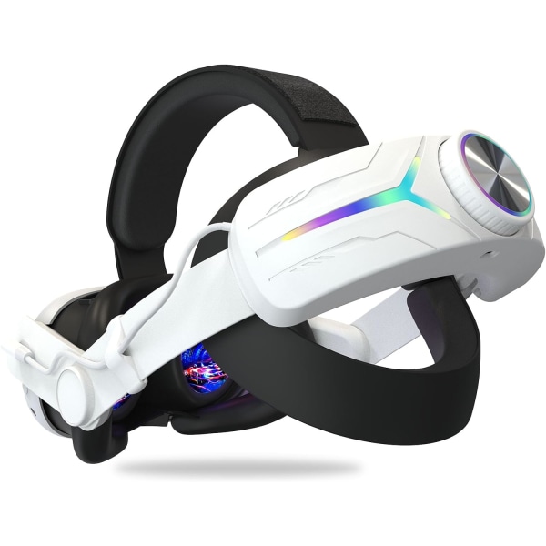 RGB-pääpanta Meta Quest 3:lle, MTomatoVR-vaihtopääpanta, sisäänrakennettu 8000 mAh:n akku, 18 W:n pikalataus, VR-tarvikkeet pure white
