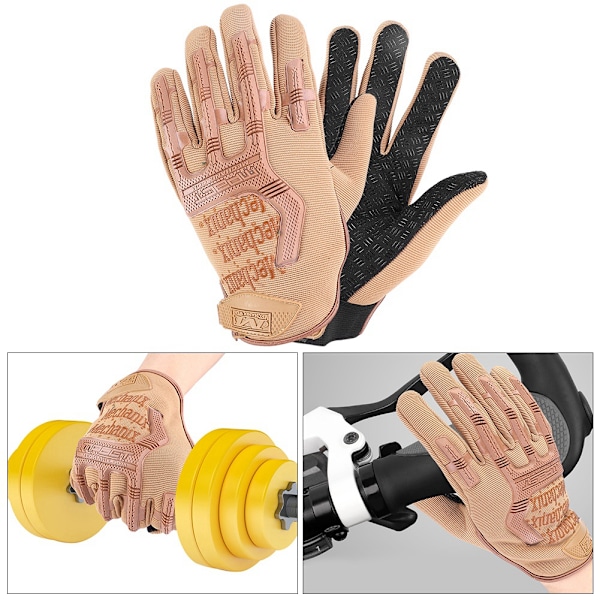 Hærfærdstaktiske Handsker Mænd Fuldfinger Camouflage Paintball Militærhandsker Sandfarve XL