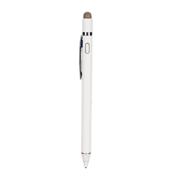 Aktiv Stylus Penna 5V 0.2A Smal Stilren Aluminiumlegering Portabel Kapacitiv Stylus Penna med Fin Spets för Mobiltelefon Surfplatta Vit