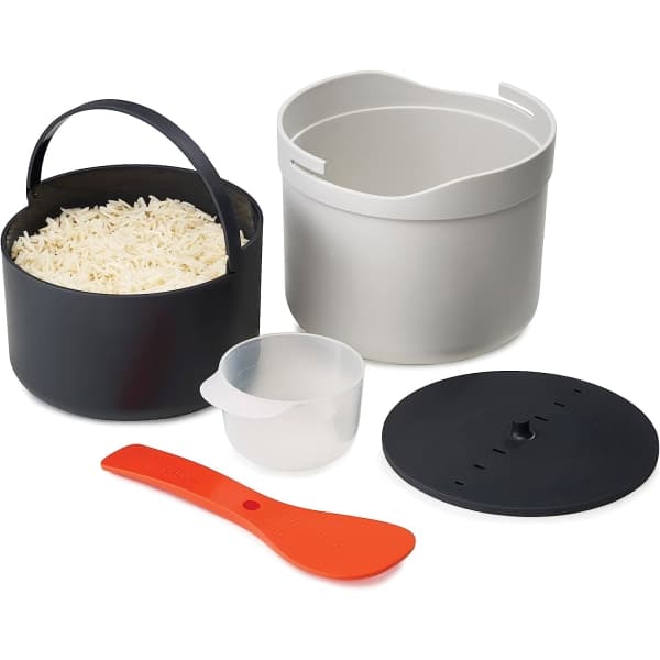 Mikrovågsugns Ris- och Spannmålskokare/Ångkokare, Tål Diskmaskin - Sten/Orange, 2 Liter[BEMS]