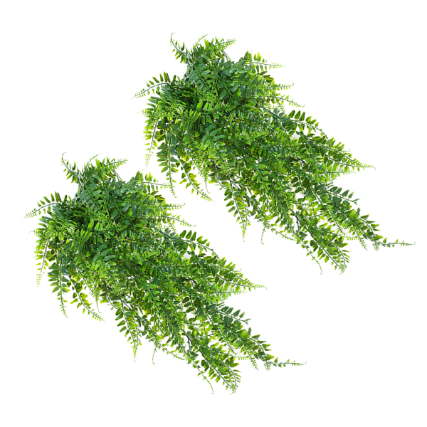2 stk kunstige hængeplanter bregner plast grøn falske væghængende bregner planter til haven bryllup dekoration