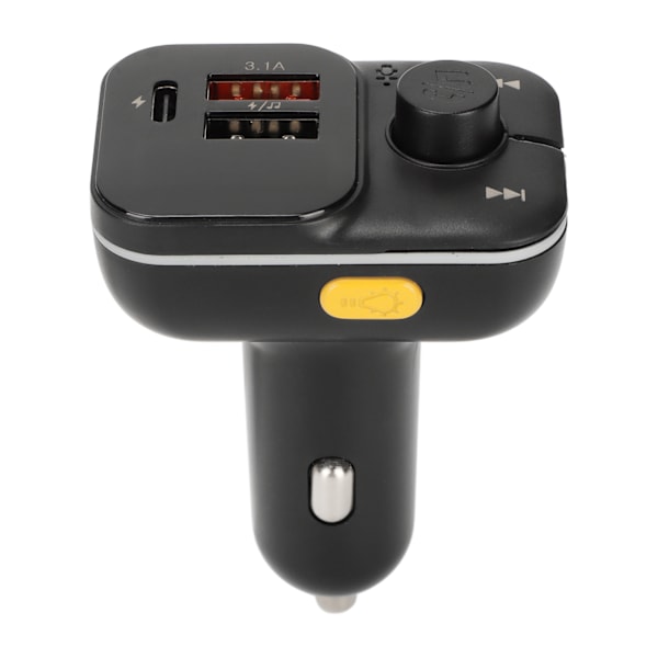 Auton MP3-soitin FM Bluetooth 5.0 -lähetin, handsfree-puhelut, Bluetooth-auton sovitin, tunnelmavalaistus, 12–24V C24