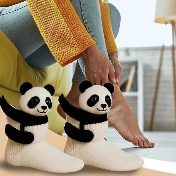 3D Søde Dyrestrømper Strikkede Dyremønster Gulvstrømper Unisex Sjove Vinter Julegaver salamander