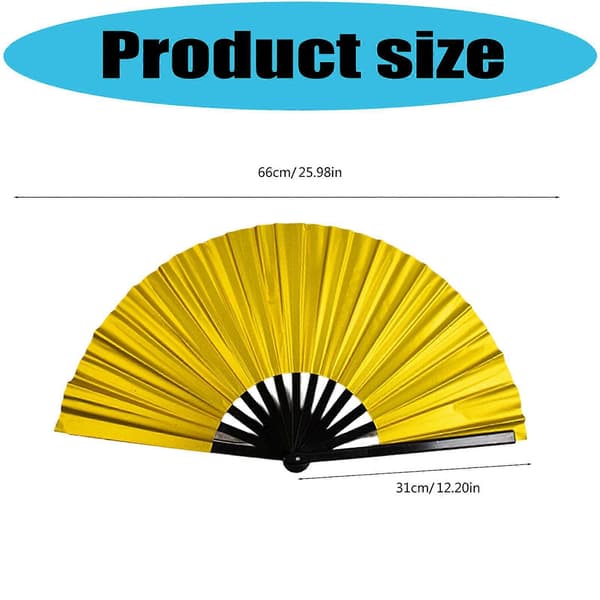 Vifte rekvisitt for forestillinger, 25 cm stor PVC-vifte med sølvbakside, skaper lyd for forestillinger, svart[BEMS] Black