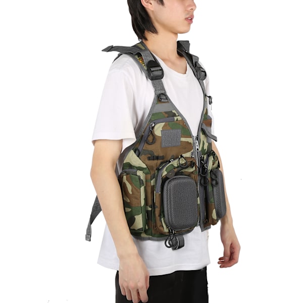 Udendørs Multifunktionel Jakke Jagt Fiske Rejse Camouflage Vest med Lommer