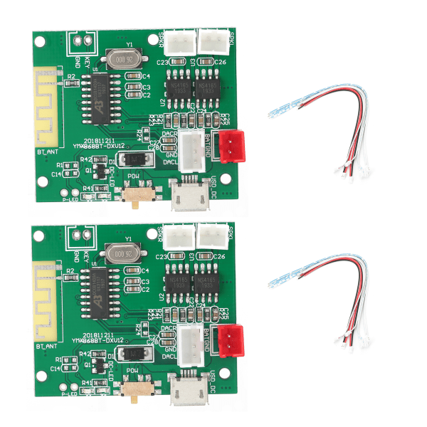 1 par effektforsterkermodul forsterkerkort lyd stereolydhøyttaler for Bluetooth 5.0 TWS 3.7‑5V++