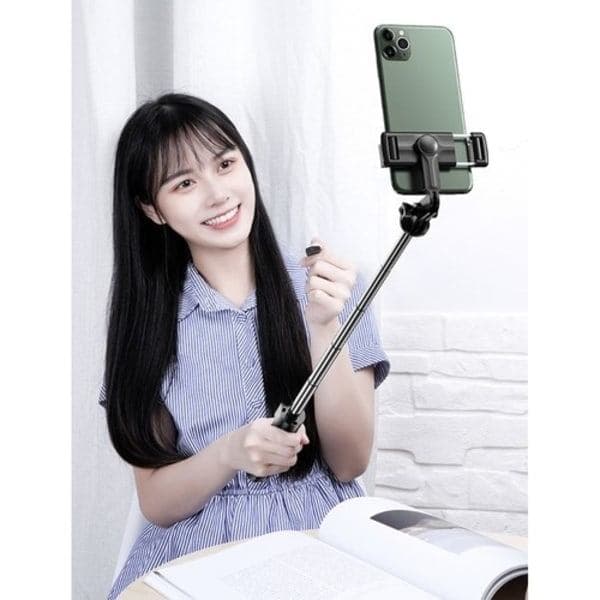 Selfie Stick Bluetooth Kompatibel med iPhone Android, Uttrekkbar Bærbar Trådløs Selfie Stick Stativ, Svart[BEMS]
