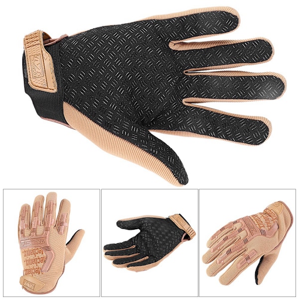 Armé Taktiska Handskar för Män Full Finger Camouflage Paintball Militärhandskar Sandfärg XL