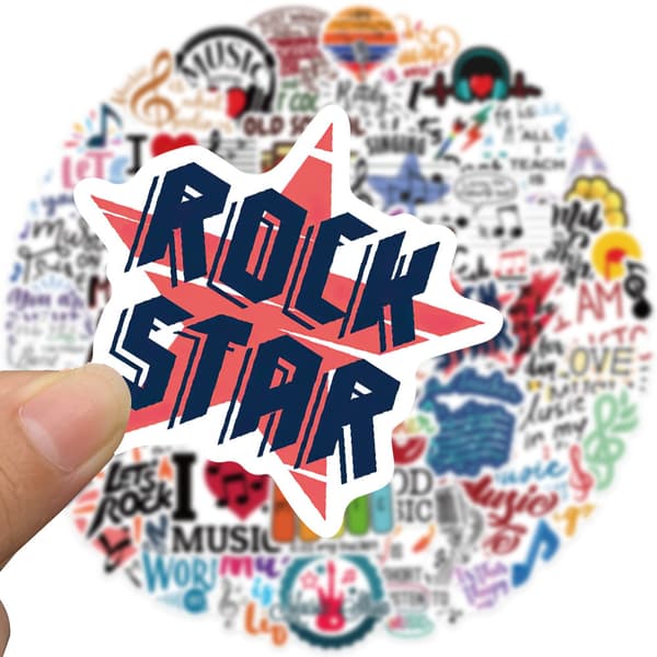 50-pack Roliga Vinyldekaler, Inspirerande Musikdekaler