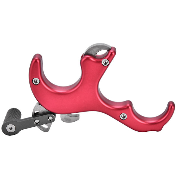 Bueskydningsudløsningshjælpemidler 3-fingers greb Tommel Caliper Trigger til Compound Bow Tilbehør (Rød)