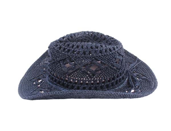 Stråcowboyhat hul solhat med bred skygge[BEMS] Navy