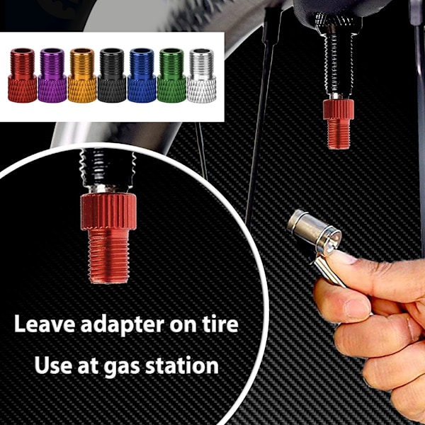 7 stk Sykkelpumpe Adapter Presta Ventil til Schrader Ventil for Landeveissykkel Fast Gear