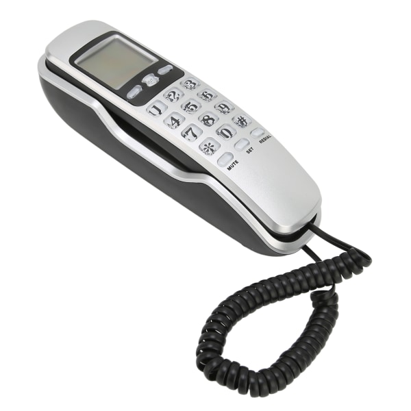 TIMH KXT888CID Fastnet-vægtelefoner Fastnettelefon med ledning med LCD-skærm til hjemmekontorhotel (sølv)