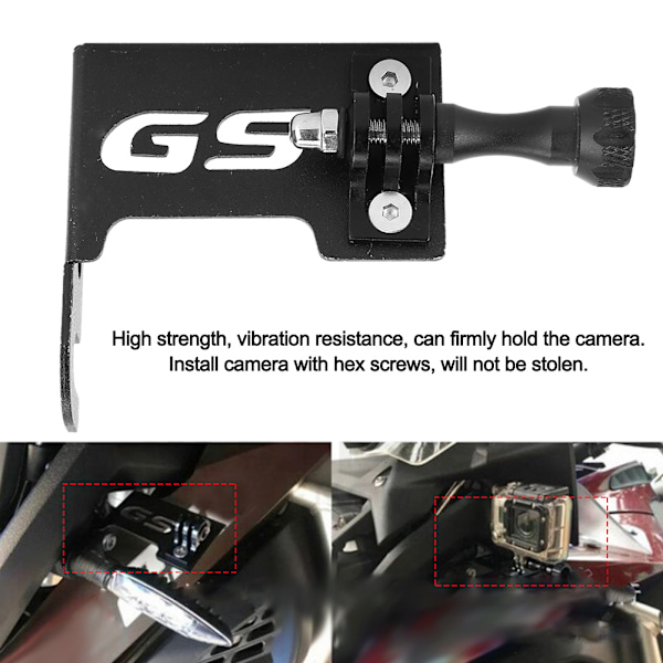 Action Camera Mount Data Recorder Bracket -pidike moottoripyörän muunnossarja R1200 GS LC ADV14-18 -malliin, musta