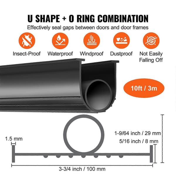 Garasjeportpakninger Bunn Gummi, U-form + O-ring Garasjeport Værlist