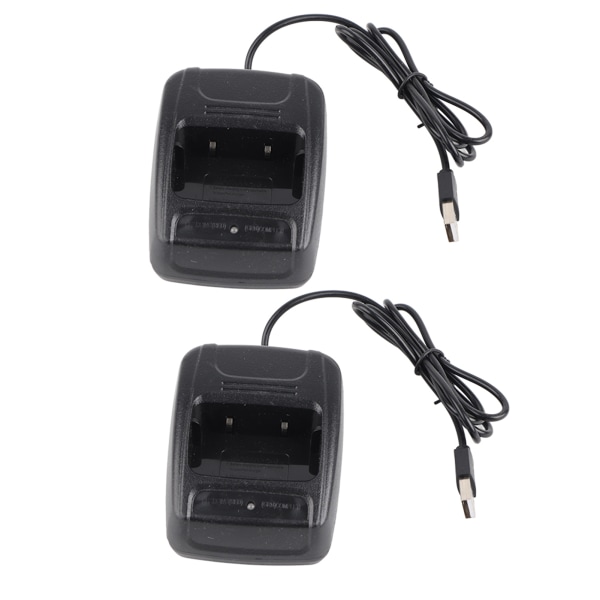 2 stk interphone walkie talkie for Baofeng BF666S/BF777S/BF888S USB-lader Batterilader med ladeindikator++