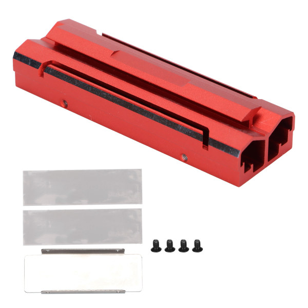 TIMH Heatsink Cooler God varmeafledning Holdbar drevvarmeafledning med to køleplader til M.2 SSD-harddiske Rød