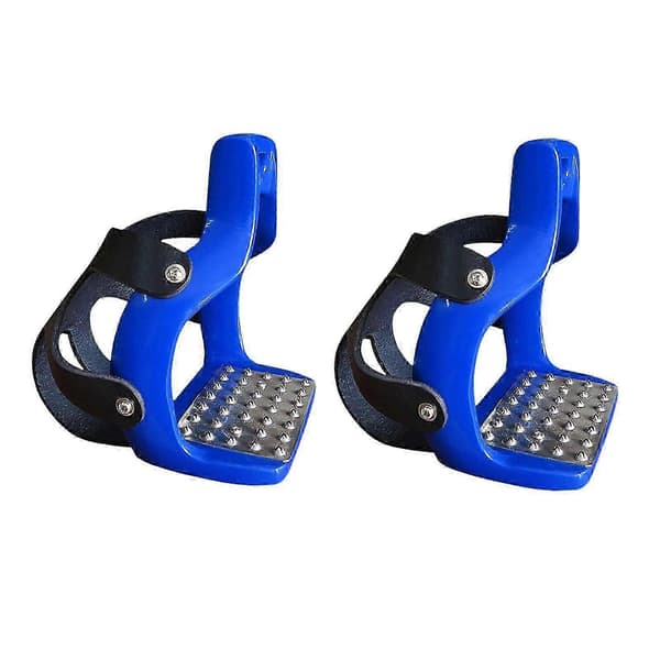2x Ridstigbyglar, Sadelstigbyglar, Professionella Aluminium Engelska Blue