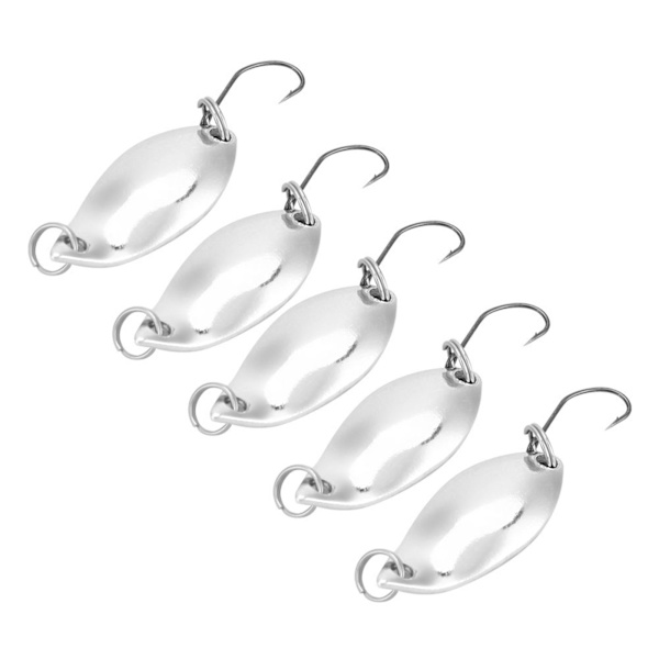 10 stk Fiskeblink Wobbler Agnspoon Stil Kunstig Metall Agnskroker (Sølv, 5g)
