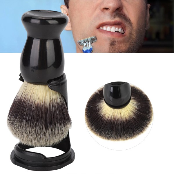 Svart akryl barberbørsteholder støtte skjeggbørstestativ Barberverktøy (holder)++/