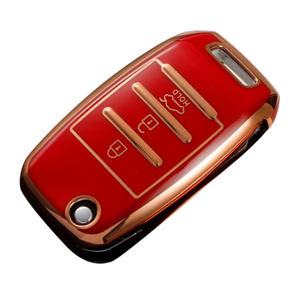 Nøglefob Cover TPU Præcis Pasform Smart Nøglebeskytter Holder Udskiftning til Kia K2 K3 K4 KXCROSS KX7 Rød