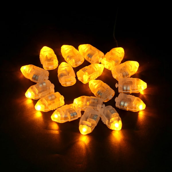 1 sett/50 stk Vanntette LED-lys for papirlyktballong bryllupsfestinnredning Gul/