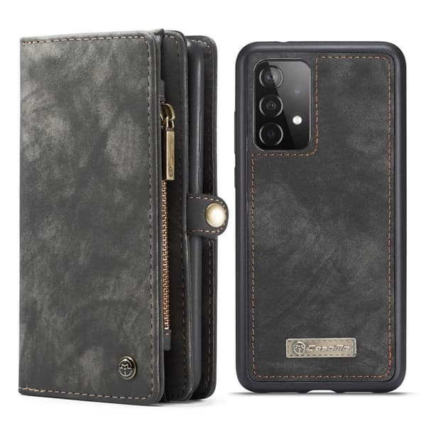 【BEMS】Kompatibel med Samsung Galaxy A52 / A52s Retro Plånboksfodral - Grå grå gray