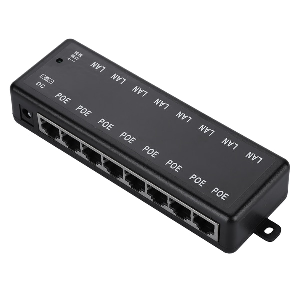 DC12V-48V 8 grensesnitt Passiv PoE Adapter Power Over Ethernet POE Power Supply Module Injector//+