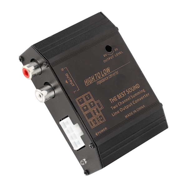 12V bilstereohögtalare Hög till låg nivå omvandlare Adapterkontakt RCA-port Antiinterferens