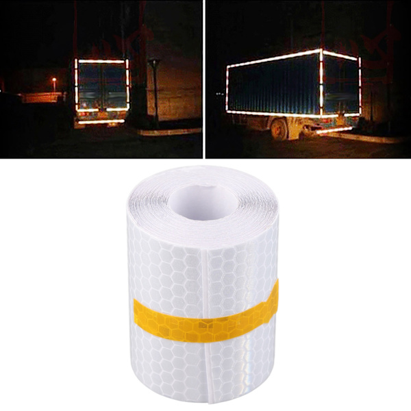 3 Meter * 5cm Refleksbånd til Bilkarosseri Sikkerhedsadvarsel Dekal Trim (Hvid)