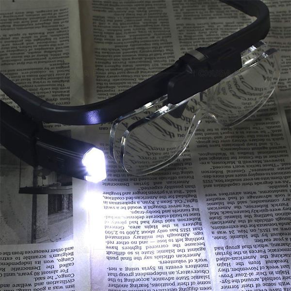 【BEMS】Forstørrelsesglas med 2 LED-lys til syning