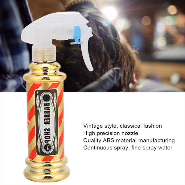 Hårsprayflaska för Salong & Barberare - Hårstilisering Vattenspraykanna 150ml Guld