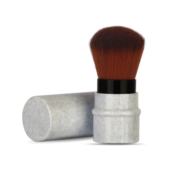 Kort Marbling Makeup Foundation Brush Strekkbart håndtak Blusher Powder Brush Blå++/