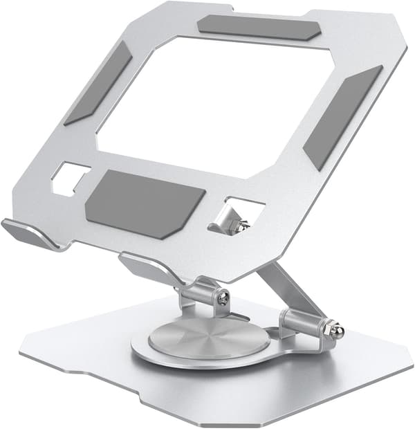 360° Sølv Tablet Stand, Sammenklappelig Desktop Tablet Tilbehør til Tablets/PS/Mobiltelefoner