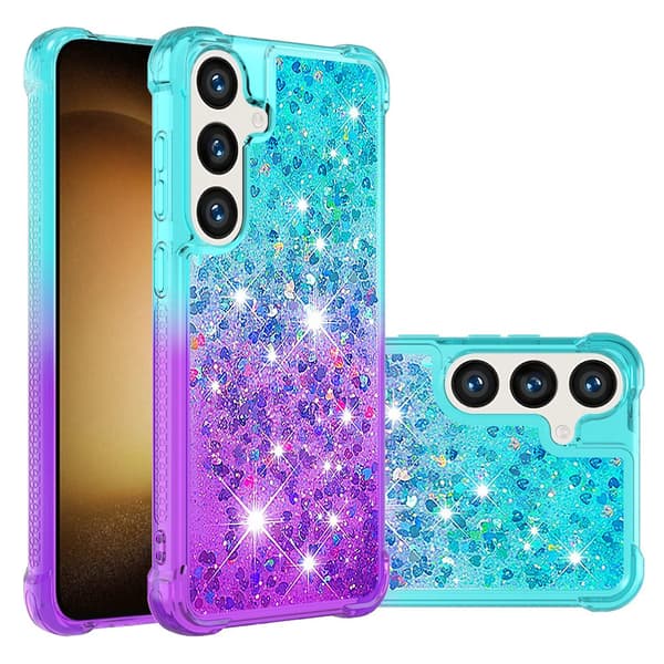 Kvicksand Glitter Cover Kompatibel med Samsung Galaxy S26 Turkis-Lilla multifärg multicolor