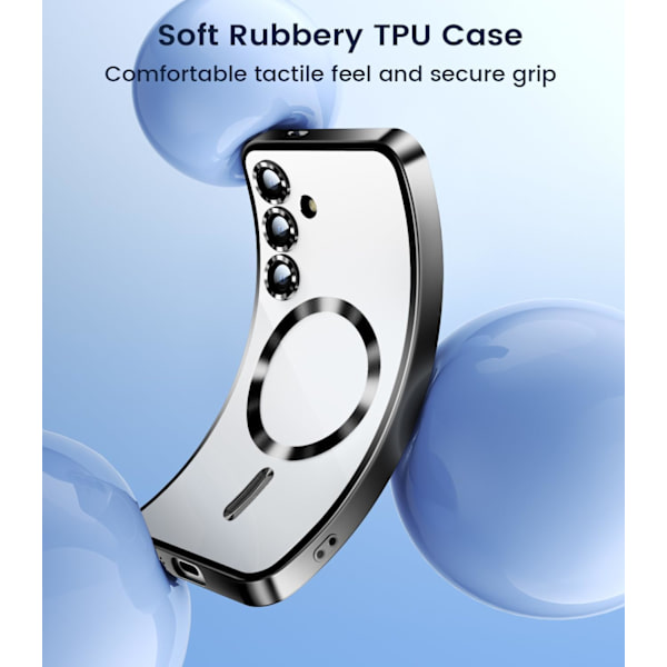 【BEMS】Compatible with Samsung S25 PLUS Case – Metallic Case with Magnetic Compatibility, Slim Design - Silver silver