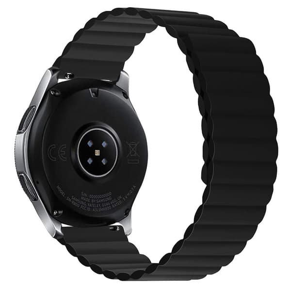 20mm universaali kaksivärinen silikonikellonranneke - musta Black black