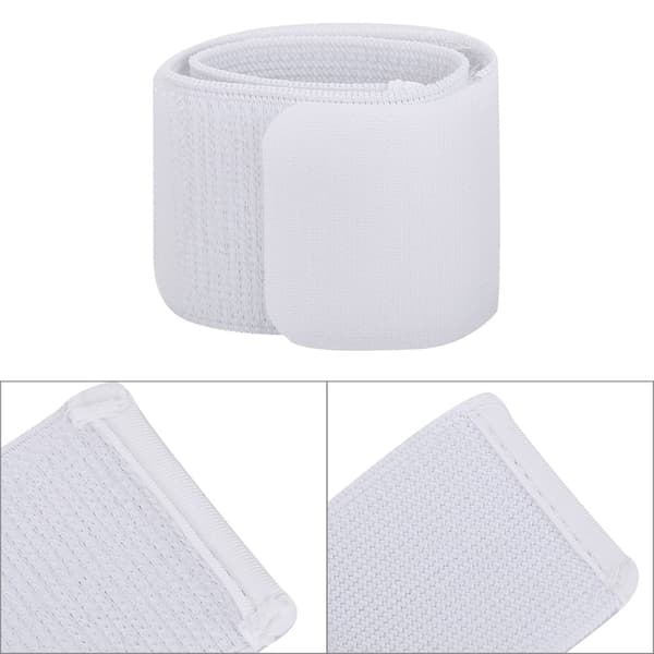 Fotbollsbenskydd Fast Bandage Tejp Fäste Benskydd Justerbar Elastisk Sportrem (Vit)