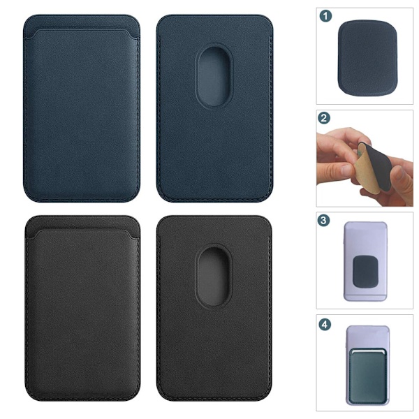 Magnetiskt kortfodral i PU-läder, kompatibelt med iPhone 12 mini 12 Pro Max